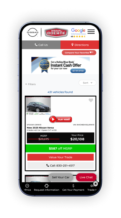 nissan boerne mobile page view